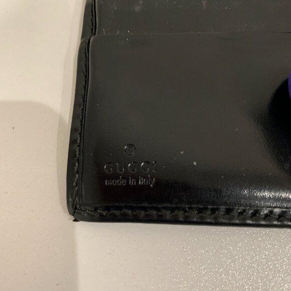 Gucci Black GG Imprime Bifold Wallet Sku#84194 (gently used, pocket peeling) - Picture 11 of 14